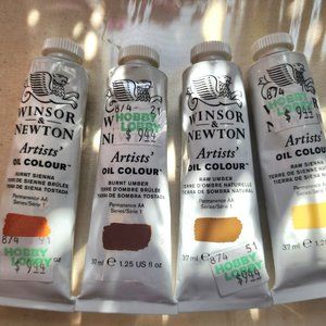 Winsor Newton oil colour, 4 tubes x 37 ml